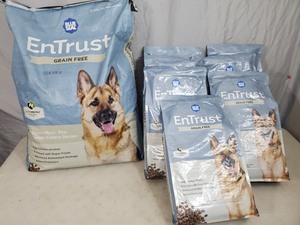 8 New Bags of Entrust Grain Free Dog Food