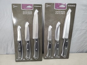 2 New 3 Piece Chicago Cutlery Sets