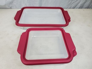 2 New The Pioneer Woman Glass Baking Dishes with Lids
