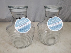 2 New Anchor Hocking Glass Ribbed Chillers