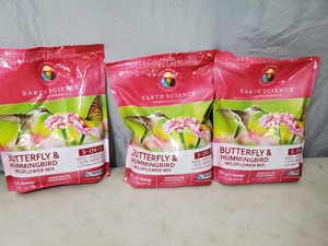 3 New Bags of Earth Science Butterfly and Hummingbird Wildflower Mix