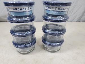8 New Anchor Hocking Glass Storage Containers with Lids