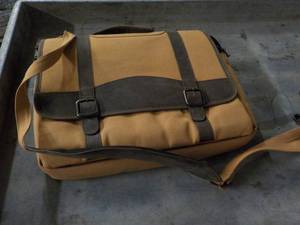 lot 238 image: Canvas and Leather Bag with Shoulde...