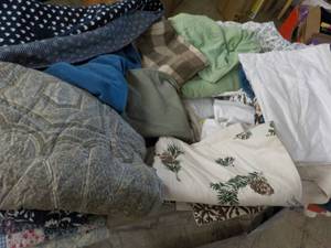 lot 255 image: sheets, pillowcases, shams and blan...