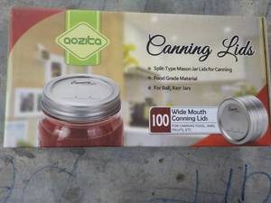 lot 272 image: Box of 100 Wide Mouth Canning Lids...