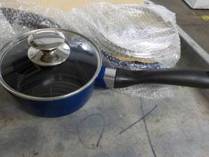 lot 311 image: 2 - 1.25 Ceramic Sauce Pans with Gl...