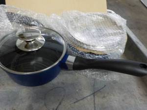 lot 313 image: 2 - 1.25 Ceramic Sauce Pans with Gl...