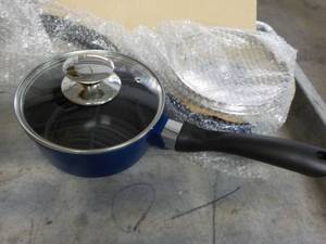 lot 314 image: 2 - 1.25 Ceramic Sauce Pans with Gl...