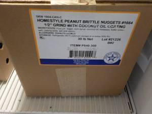 lot 351 image: 30 lb. Box Homestyle Peanut Brittle...