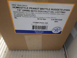 lot 352 image: 30 lb. Box Homestyle Peanut Brittle...