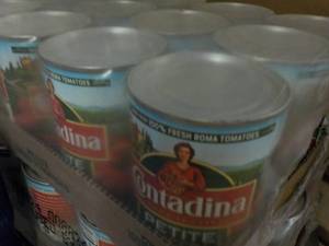 lot 388 image: 12 pack Contadina Petite Diced Toma...