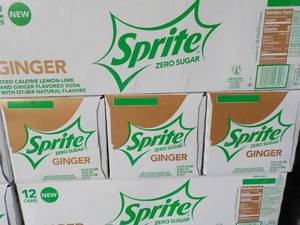 lot 401 image: 4 - 12 packs Sprite Ginger Zero Sug...