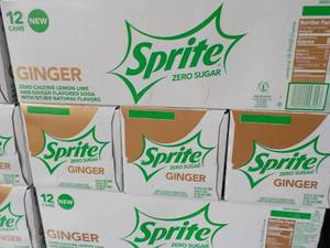 lot 402 image: 4 - 12 packs Sprite Ginger Zero Sug...