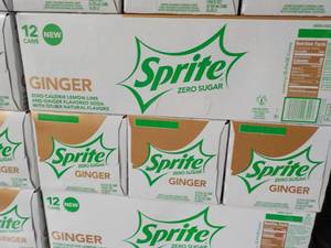 lot 403 image: 4 - 12 packs Sprite Ginger Zero Sug...