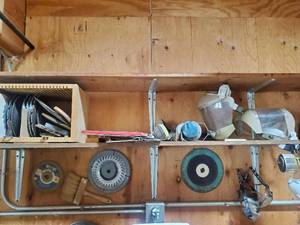 Collection of saw-blades and equipment