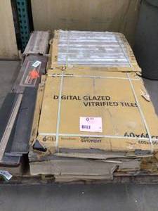 Pallet With approximate 10 cases of cement ash digital glazed vitrified tiles and others