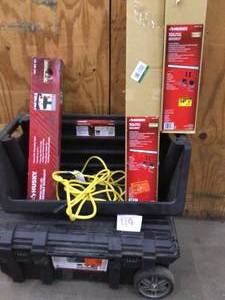Lot of assorted Husky tools and storage units some damage see pictures