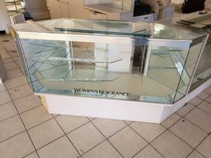 Corner Lighted Glass Display Case