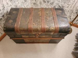 Antique Steamer Trunk with Original Inserts