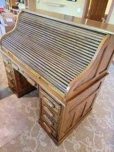 Oak Roll Top Desk