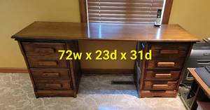 Vintage 4 Drawer Executive Desk