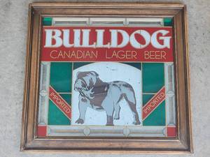 Bulldog Canadian Lager Beer Glass Bar Sign