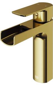 lot 6 image: VIGO Ileana Single Hole Single Handle Bathroom Faucet in Matte Brushed Gold