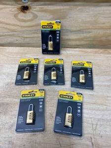 lot 13 image: STANLEY Lot of 6- Indoor Combination Padlocks (34)
