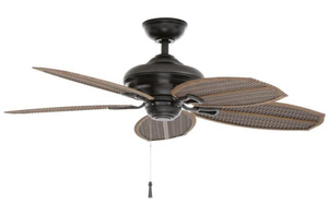 lot 25 image: HAMPTON BAY Palm Beach II 48 in. IndoorOutdoor Natural Iron Ceiling Fan