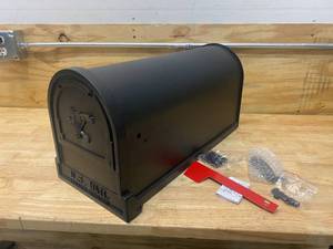 lot 44 image: GIBRALTER MAILBOXES Arlington Textured Black, Large, Steel, Post Mount Mailbox