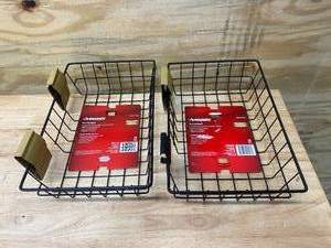 lot 103 image: HUSKY Lot of 2- 15 in. Baskets for Garage Slat Wall and Track Systems
