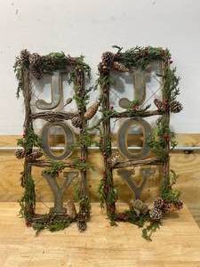 lot 109 image: GERSON INTERNATIONAL Lot of 2- 35 H Natural Twig Door Wreaths Home Decor, 12InL x 3InW x 31InH, Multicolor