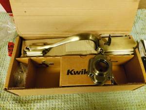kwikset front door lock set, open box,