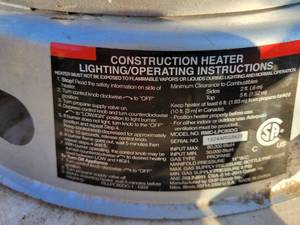 Construction Heater (next To Brand New)