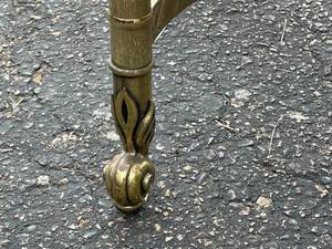 Ornate Brass Accent Table with Glass Top