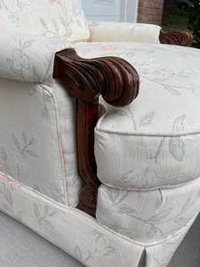 Vintage Floral Themed Chair and Matching Foot Stool