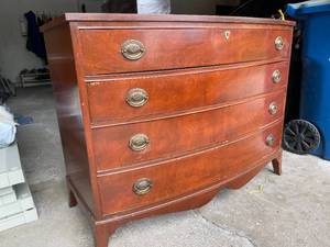 Vintage Curved Drawer Wooden Dresser
