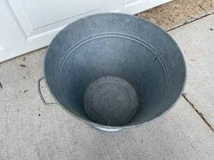 Crate and Barrel Galvanized Garden Bucket