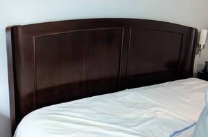 Espresso Wood King Bed Frame