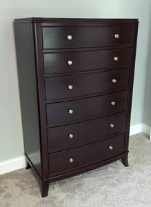 Tall Espresso Wood Dresser
