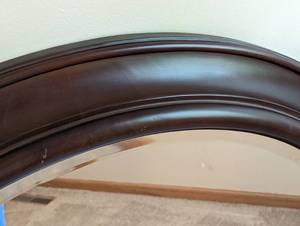 Espresso Round Wood Wall Mirror