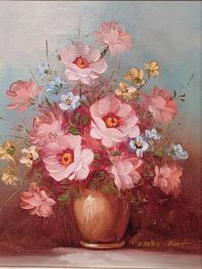 Small Framed Floral Oil Paining by Robert Cox