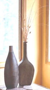 Two Decorative Tall Vases