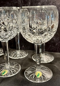 Set of Eight Lismore Waterford Balloon Wine Glasses