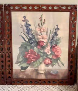 Two Vintage Framed Floral Prints