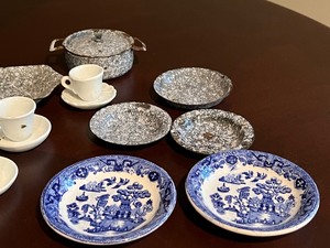 Variety of Vintage ChildsDoll Play Dishes
