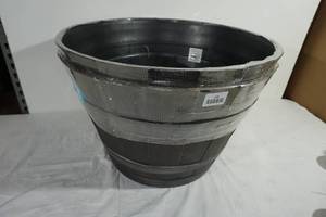 2 NEW 22 Wine Barrel Brown Planters