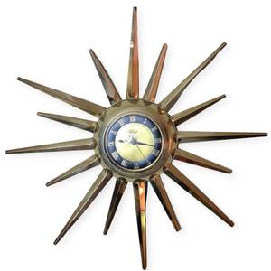 lot 03 image: Rare Mid-Century-Modern Atomic 1960s United Starburst Clock $500 Value It Still Works