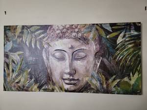 lot 17 image: Lovely Enlightened Buddha Sculpture Giclee Print on Canvas 24 x 47
