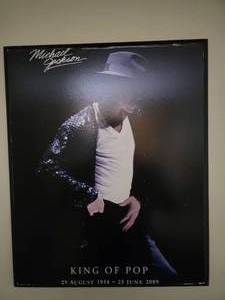 lot 19 image: Vintage Mounted Michael Jackson Photo- 16 x 20